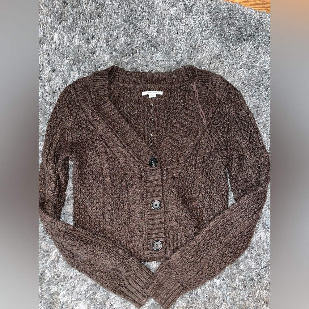 american eagle woven cardigan